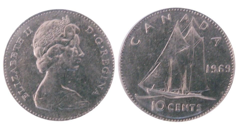 1969 Canadian Ten Cents Large Date Variety 1969-canadian-ten-cents-large-date-variety